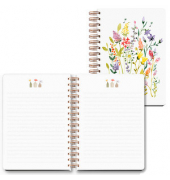 Notizbuch LU NOTICE A5 01, Classic Wildblumen, weiß, A5, liniert, 120g, 50 Blatt / 100 Seiten