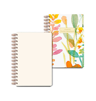Notizbuch LU POCKET 02, Pocket Aquarell, weiß, A5, blanko, 120g, 50 Blatt / 100 Seiten