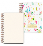 Notizbuch LU POCKET 08, Pocket Blümchen, weiß, A5, blanko, 120g, 50 Blatt / 100 Seiten