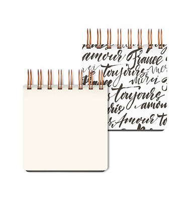 Notizbuch LU Q10 09, Mini Schrift, weiß, A6, blanko, 120g, 50 Blatt / 100 Seiten
