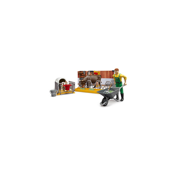 4001702626112 - bworld 62611 Kuh- und Kälberstall mit Landwirt Spielfiguren-Set 4001702626112 bruder 4001702626112 - bworld 62611 Kuh- und Kälberstall mit Landwirt Spielfiguren-Set 4001702626112 bruder