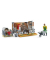 bruder bworld 62611 Kuh- und Kälberstall mit Landwirt Spielfiguren-Set