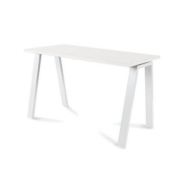 rocada BLANCA BLANCA höhenverstellbarer Schreibtisch weiß rechteckig, 4-Fuß-Gestell weiß 120,0 x 60,0 cm