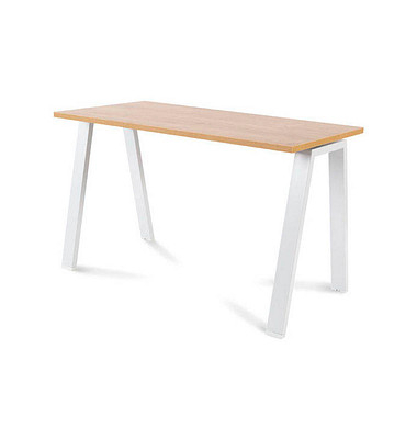 rocada BLANCA BLANCA höhenverstellbarer Schreibtisch eicheweiß rechteckig, 4-Fuß-Gestell weiß 120,0 x 60,0 cm