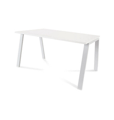 rocada BLANCA BLANCA höhenverstellbarer Schreibtisch weißweiß rechteckig, 4-Fuß-Gestell weiß 140,0 x 80,0 cm