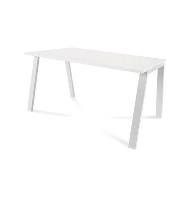 Schreibtisch Blanca, 72cm (H), 140x80cm (BxT), rechteckig, weiß / weiß