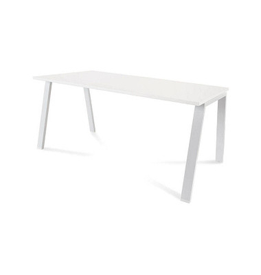 rocada BLANCA BLANCA höhenverstellbarer Schreibtisch weißweiß rechteckig, 4-Fuß-Gestell weiß 160,0 x 80,0 cm