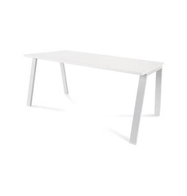 Schreibtisch Blanca, 72cm (H), 160x80cm (BxT), rechteckig, weiß / weiß