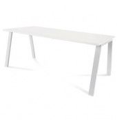 Schreibtisch Blanca, 72cm (H), 180x80cm (BxT), rechteckig, weiß / weiß