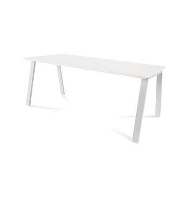 rocada BLANCA BLANCA höhenverstellbarer Schreibtisch weißweiß rechteckig, 4-Fuß-Gestell weiß 180,0 x 80,0 cm