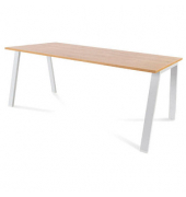 Schreibtisch Blanca, 72cm (H), 180x80cm (BxT), rechteckig, eiche / weiß