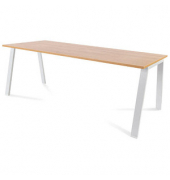 Schreibtisch Blanca, 72cm (H), 200x80cm (BxT), rechteckig, eiche / weiß