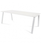 Schreibtisch Blanca, 72cm (H), 200x100cm (BxT), rechteckig, weiß / weiß