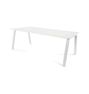 rocada BLANCA BLANCA höhenverstellbarer Schreibtisch weißweiß rechteckig, 4-Fuß-Gestell weiß 200,0 x 100,0 cm