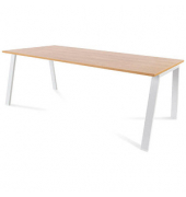 Schreibtisch Blanca, 72cm (H), 200x100cm (BxT), rechteckig, eiche / weiß