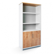 Regalschrank, 1103AW08 weiß, eiche 4 Fachböden 90,0 x 45,0 x 195,0 cm