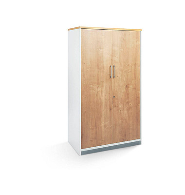 Aktenschrank 1058AW08, abschlie&szlig;bar, 4 OH, wei&szlig;/eiche, 90x156x45cm (BxHxT)