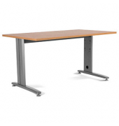 Schreibtisch Metal, 72cm (H), 160x80cm (BxT), rechteckig, eiche / grau