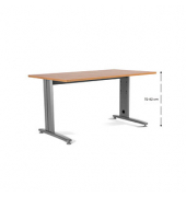 Schreibtisch Metal, manuell höhenverstellbar, 72-82cm (H), 160x80cm (BxT), rechteckig, eiche / grau
