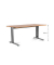 Schreibtisch Metal, manuell höhenverstellbar, 72-82cm (H), 180x80cm (BxT), rechteckig, eiche / grau