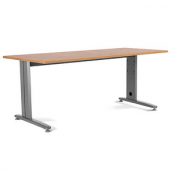 Schreibtisch Metal, 72cm (H), 200x80cm (BxT), rechteckig, eiche / grau