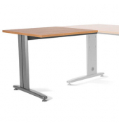 rocada METAL Anstell- METAL Schreibtisch eichegrau rechteckig, T-Fuß-Gestell grau 100,0 x 60,0 cm