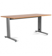 Schreibtisch Metal, 72cm (H), 180x80cm (BxT), rechteckig, eiche / grau