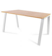 Schreibtisch Blanca, 72cm (H), 140x80cm (BxT), rechteckig, eiche / weiß