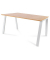 Schreibtisch Blanca, 72cm (H), 140x80cm (BxT), rechteckig, eiche / weiß