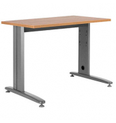 Schreibtisch Metal, 72cm (H), 120x60cm (BxT), rechteckig, eiche / grau