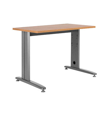 Schreibtisch Metal, 72cm (H), 120x60cm (BxT), rechteckig, eiche / grau