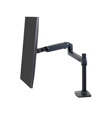 ergotron Monitor-Halterung LX mit hoher Säule 45-537-224 schwarz für 1 Monitor, Tischklemme, Tischbohrung