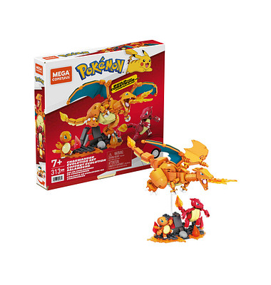 Mattel GAMES Mega Construx HFG06 Pokémon Charmander Evolution Set Bausatz