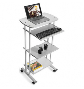 Computertisch, 126cm (H), 68x53cm (BxT), grau / grau