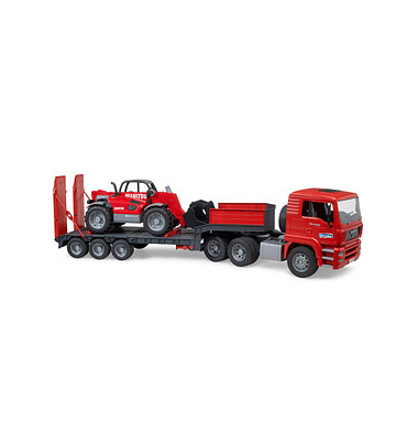 bruder MAN TGA Tieflader mit Manitou Teleskoplader 02774 Spielzeugauto