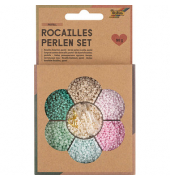 Perlen-Set Rocailles pastell mehrfarbig Perlen-Set Perlen-Set