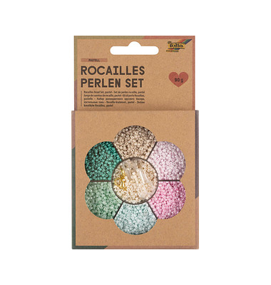 Perlen-Set Rocailles pastell mehrfarbig Perlen-Set Perlen-Set