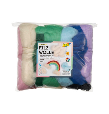 folia Bastelfilz-Set 12 Farben sortiert mehrfarbig