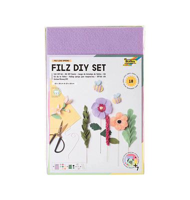 folia Bastelfilz-Set Felt like Spring 18-tlg. mehrfarbig