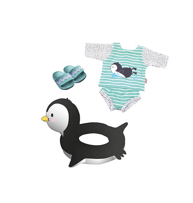 Heless Schwimmset Pinguin Puppenzubehör