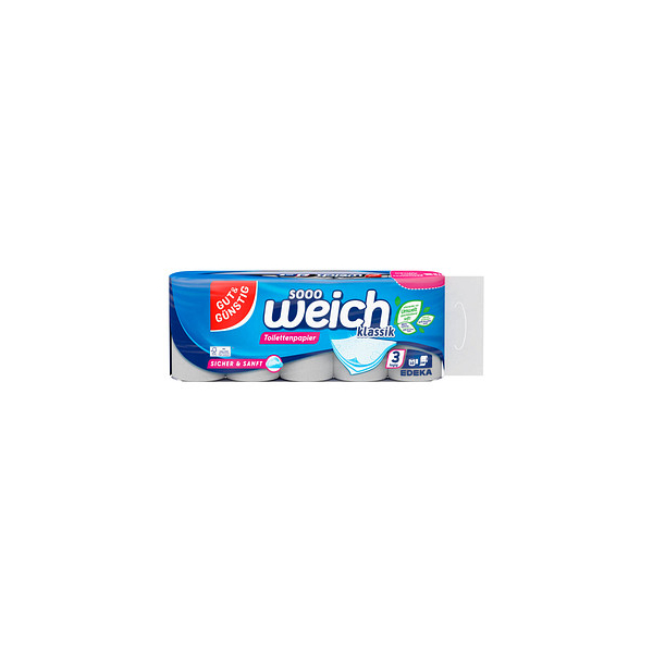 4311501060827 - Toilettenpapier sooo weich klassik 3790525009 3-lagig weiß 200 Blatt Rolle 4311501060827 Gut & Günstig 10 Rolle 4311501060827 - Toilettenpapier sooo weich klassik 3790525009 3-lagig weiß 200 Blatt Rolle 4311501060827 Gut & Günstig 10 Rolle