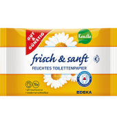 Toilettenpapier feucht, frisch & sanft, Kamille, 4192648006, 1-lagig, weiß, 70 Blatt / Packung,