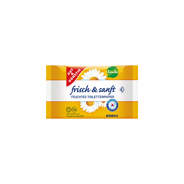 4311501679913 - Toilettenpapier feucht frisch & sanft Kamille 4192648006 1-lagig weiß 70 Blatt Packung 4311501679913 140 Tuch 4311501679913 - Toilettenpapier feucht frisch & sanft Kamille 4192648006 1-lagig weiß 70 Blatt Packung 4311501679913 140 Tuch
