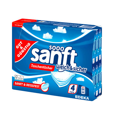 Taschent&uuml;cher 197047002, sanft weich & sicher, 4-lagig