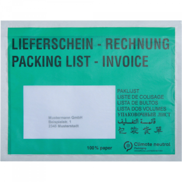 4003969131330 - Lieferscheintaschen 327058400 C6 LIEFERSCHEIN - RECHNUNG mit selbstklebend  4003969131330 250 Stück
