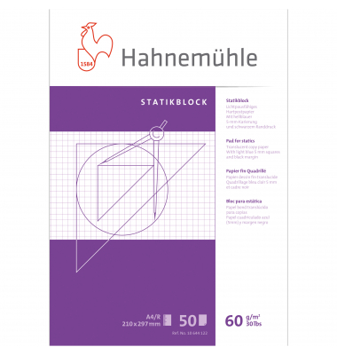 Hahnemühle Statikblock 10644122 A6 60g 50Blatt ws