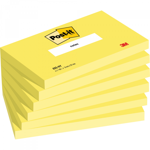 4064035083632 - Haftnotizen 655-NY Neon Notes 127x76mm neongelb rechteckig 4064035083632 6 Stück