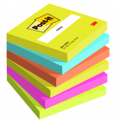 Haftnotizen 654-TFEN, Notes Energetic Collection, 76x76mm, neongelb/paradiseblau/vitalorange/powerpink/neongrün, quadratisch
