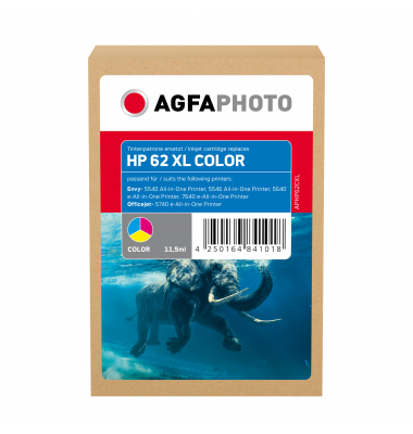 AgfaPhoto Tintenpatrone APHP62CXL wie HP C2P07AE 62XL cmy