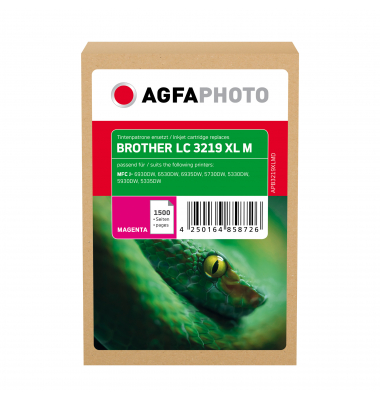 AgfaPhoto Tintenpatrone APB3219XLMD wie Brother LC- m